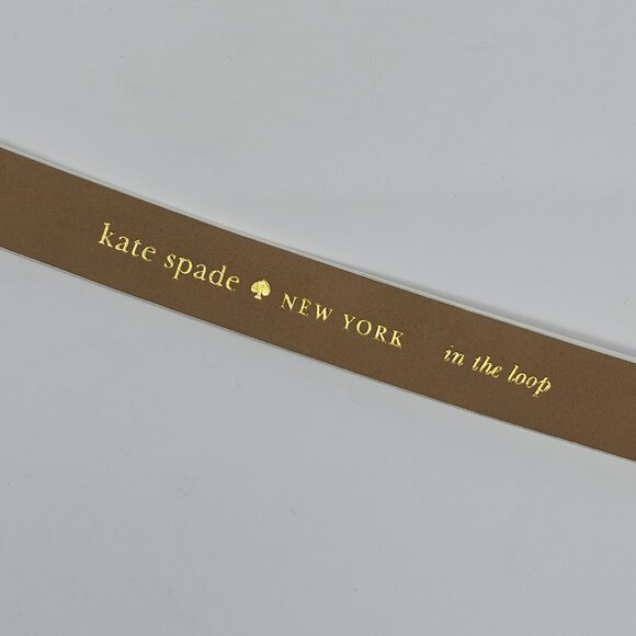 Kate Spade Leather Slim White Belt with Glitter Spade Buckle, Small - Picture 14 of 15